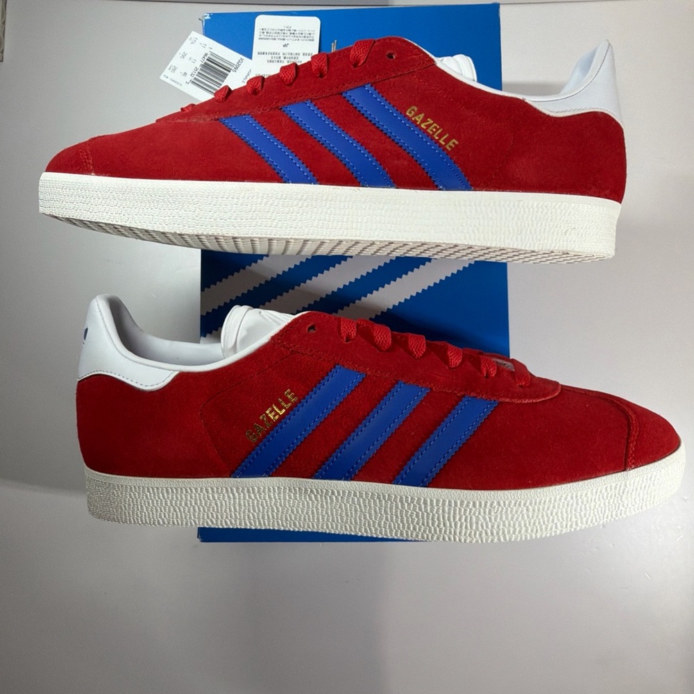 Adidas Gazelle Shoes, Better Scarlet/Blue Men's Size 11.5 IG2095 New In Box